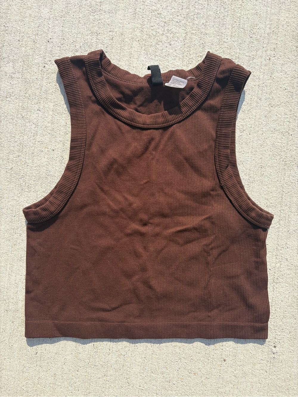 Brown cropped tank